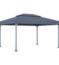 Pavillon mit LED-Lichterkette 400x300 cm Anthrazit Aluminium