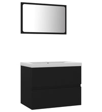 Badmöbel-Set Schwarz Holzwerkstoff
