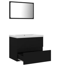 Badmöbel-Set Schwarz Holzwerkstoff