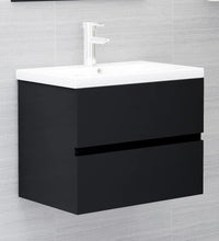 Badmöbel-Set Schwarz Holzwerkstoff
