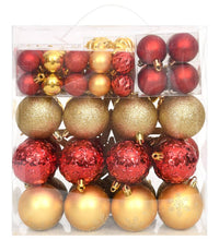 70-tlg. Weihnachtskugel-Set Golden und Rot