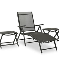 9-tlg. Garten-Lounge-Set Schwarz und Anthrazit