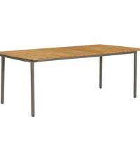 7-tlg. Garten-Essgruppe Poly Rattan Grau