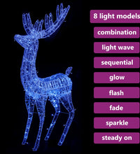 LED-Rentier XXL Acryl Weihnachtsdeko 250 LED 180 cm Blau