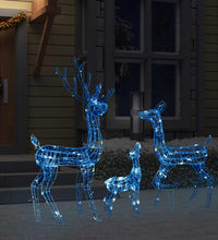 LED-Rentier-Familie Weihnachtsdeko Acryl 300 LED Blau