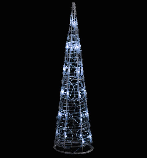 LED-Kegel Acryl Weihnachtsdeko Pyramide Kaltweiß 60 cm