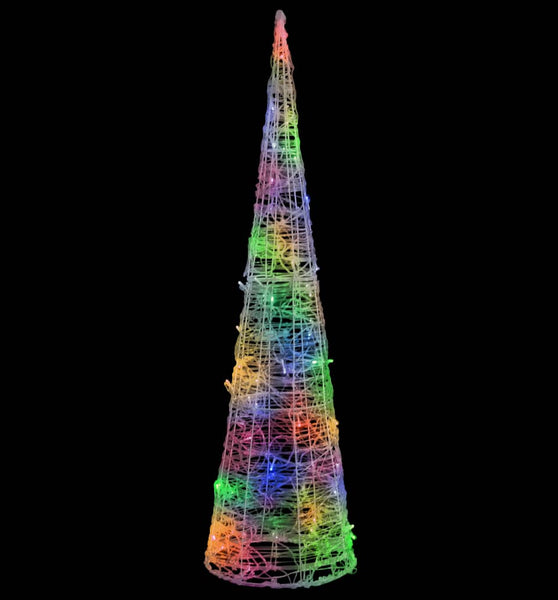 LED-Kegel Acryl Weihnachtsdeko Pyramide Bunt 90 cm