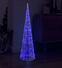 LED-Kegel Acryl Weihnachtsdeko Pyramide Blau 120 cm