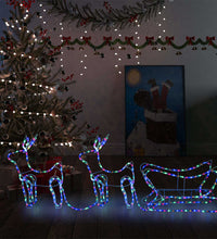 Weihnachtsdekoration Rentiere und Schlitten Outdoor 576 LEDs
