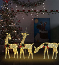 Weihnachtsdeko LED Rentiere 270x7x90 cm Golden Warmweiß