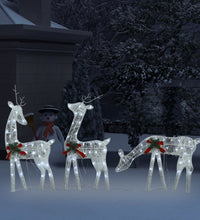 Weihnachtsdekoration Rentiere 270x7x90 cm Weiß Kaltweiß Mesh