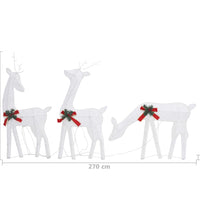 Weihnachtsdekoration Rentiere 270x7x90 cm Weiß Kaltweiß Mesh
