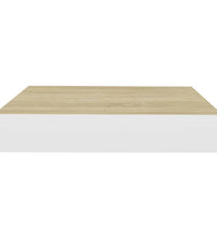 Schweberegale 2 Stk. Eichen-Optik und Weiß 23x23,5x3,8 cm MDF