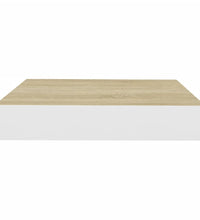 Schweberegale 4 Stk. Eichen-Optik und Weiß 23x23,5x3,8 cm MDF