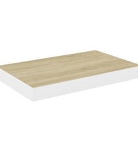 Schweberegal Eichenoptik und Weiß 40x23x3,8 cm MDF