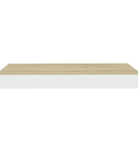 Schweberegale 2 Stk. Eichen-Optik und Weiß 50x23x3,8 cm MDF