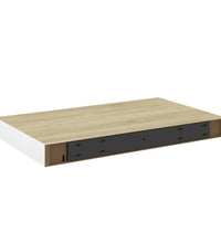 Schweberegale 2 Stk. Eichen-Optik und Weiß 50x23x3,8 cm MDF