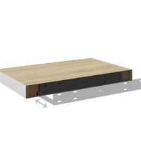 Schweberegale 2 Stk. Eichen-Optik und Weiß 50x23x3,8 cm MDF