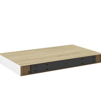 Schweberegale 4 Stk. Eichen-Optik und Weiß 50x23x3,8 cm MDF