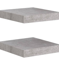 Schweberegale 2 Stk. Betongrau 23x23,5x3,8 cm MDF