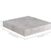 Schweberegale 2 Stk. Betongrau 23x23,5x3,8 cm MDF