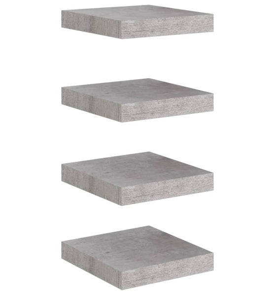 Schweberegale 4 Stk. Betongrau 23x23,5x3,8 cm MDF