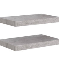 Schweberegale 2 Stk. Betongrau 40x23x3,8 cm MDF