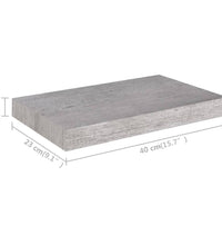 Schweberegale 2 Stk. Betongrau 40x23x3,8 cm MDF