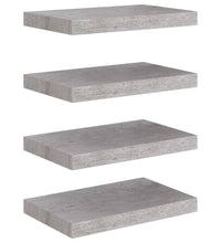 Schweberegale 4 Stk. Betongrau 40x23x3,8 cm MDF