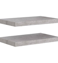 Schweberegale 2 Stk. Betongrau 50x23x3,8 cm MDF