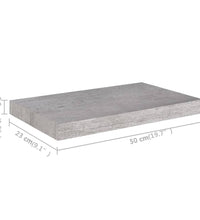 Schweberegale 2 Stk. Betongrau 50x23x3,8 cm MDF