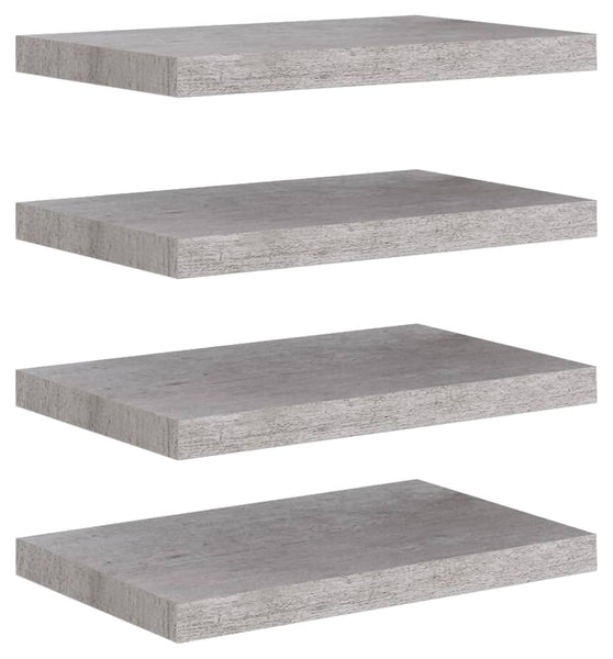 Schweberegale 4 Stk. Betongrau 50x23x3,8 cm MDF