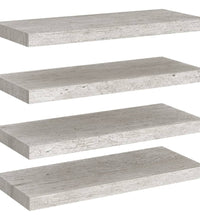 Schweberegale 4 Stk. Betongrau 60x23,5x3,8 cm MDF