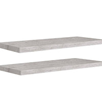 Schweberegale 2 Stk. Betongrau 80x23,5x3,8 cm MDF