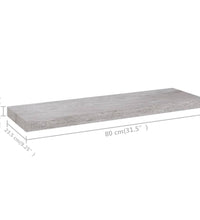 Schweberegale 4 Stk. Betongrau 80x23,5x3,8 cm MDF