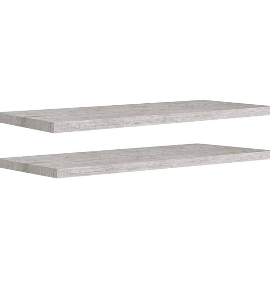 Schweberegale 2 Stk. Betongrau 90x23,5x3,8 cm MDF