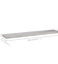 Schweberegale 4 Stk. Betongrau 120x23,5x3,8 cm MDF