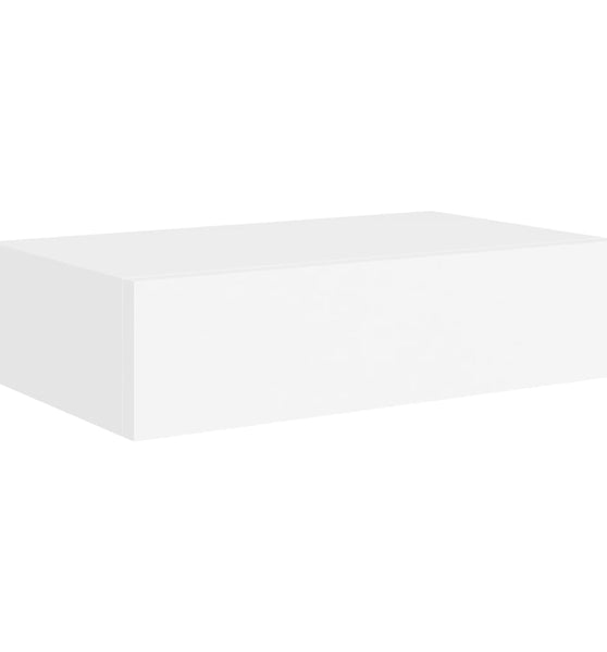 Wandregal mit Schublade Weiß 40x23,5x10 cm MDF