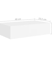 Wandregal mit Schublade Weiß 40x23,5x10 cm MDF
