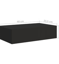 Wandregal mit Schublade Schwarz 40x23,5x10 cm MDF