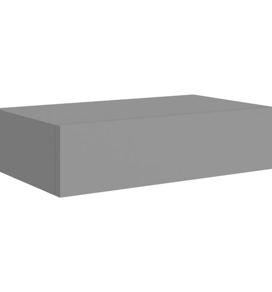 Wandregal mit Schublade Grau 40x23,5x10 cm MDF