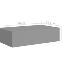 Wandregale mit Schubladen 2 Stk. Grau 40x23,5x10 cm MDF