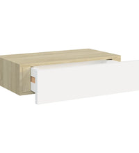 Wandregale mit Schubladen 2 Stk. Eichen-Optik Weiß 40x23,5x10cm