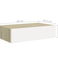 Wandregale mit Schubladen 2 Stk. Eichen-Optik Weiß 40x23,5x10cm