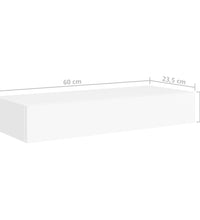 Wandregal mit Schublade Weiß 60x23,5x10 cm MDF
