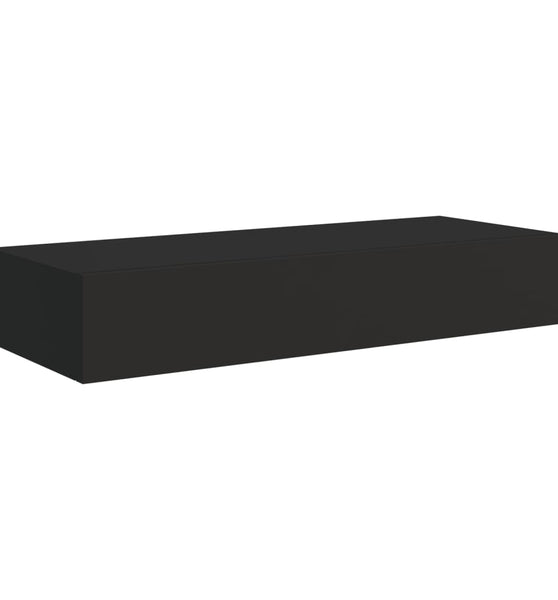 Wandregal mit Schublade Schwarz 60x23,5x10 cm MDF