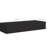 Wandregale mit Schubladen 2 Stk. Schwarz 60x23,5x10 cm MDF