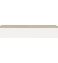 Wandregal mit Schublade Eichen-Optik und Weiß 60x23,5x10 cm MDF