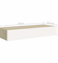 Wandregale mit Schubladen 2 Stk. Eichen-Optik Weiß 60x23,5x10cm