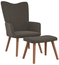 Relaxsessel mit Hocker Dunkelgrau Samt